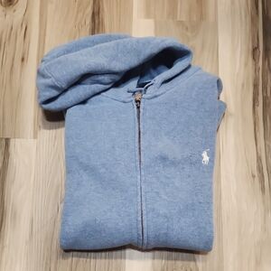 Ralph Lauren Sky Blue Zip-Up Hooded Sweater